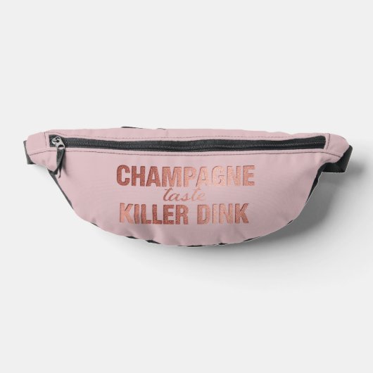 Champagne Taste Killer Dink - Rose Gold Pickleball Heuptasje (Liggend)