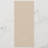 Champagne Taupe Formeel Huwelijk Menu (Achterkant)