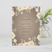 Champagne Taupe Ranunculus Eucalyptus Bruiloft Kaart (Staand voorkant)