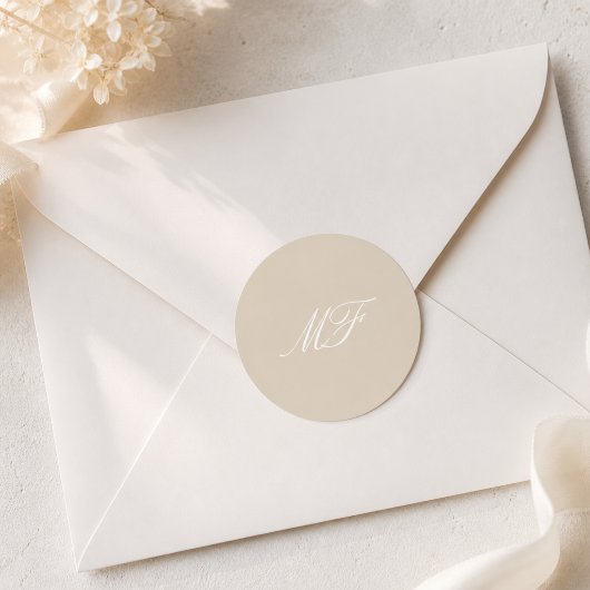 Champagne Taupe Trouw Monogram Sticker