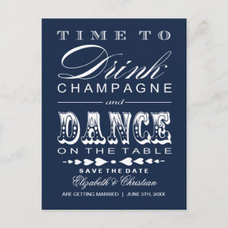 Champagne Theatre Bill Save the Date Briefkaart