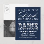 Champagne Theatre Bill Save the Date Briefkaart (Voorkant / Achterkant)