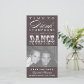 Champagne Theatre Bill SAVE THE DATE Fotokaart (Staand voorkant)