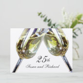 Champagne Toast / 25e Jubileum Kaart (Staand voorkant)