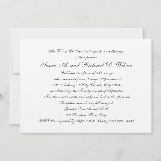 Champagne Toast 25e Jubileum Kaart (Achterkant)