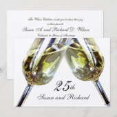 Champagne Toast 25e Jubileum Kaart (Voorkant / Achterkant)