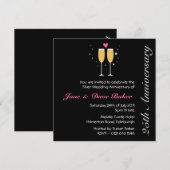 Champagne Toast 25th Jubileum Party Kaart (Voorkant / Achterkant)