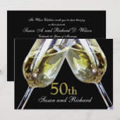 Champagne Toast 50ste Jubileum Kaart (Voorkant / Achterkant)