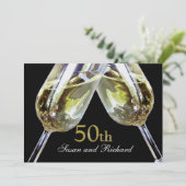 Champagne Toast / 50ste Jubileum Kaart (Staand voorkant)