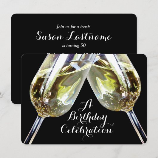 Champagne Toast 50ste verjaardag Kaart (Voorkant / Achterkant)