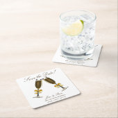 Champagne Toast Bewaar de datum Kartonnen Onderzetters (Insitu)