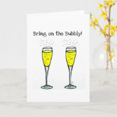 CHAMPAGNE TOAST "BRENGEN OP DE BUBBLY" KAART (Gele Bloem)