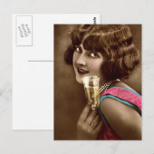 Champagne Toast Briefkaart (Voorkant / Achterkant)