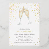 Champagne Toast | Bruidsbruiloft Folie Uitnodiging (Voorkant)