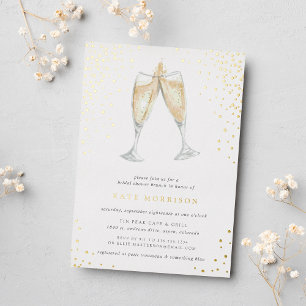 Champagne Toast Bruilofts Bruiloft Brunch Folie Uitnodiging