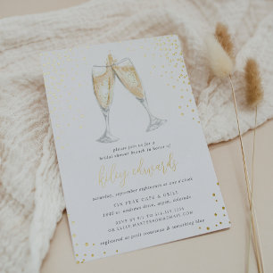 Champagne Toast Bruilofts Bruiloft Brunch Folie Uitnodiging