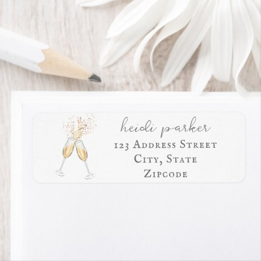 Champagne Toast Bruisende Retouradres Label (Insitu)