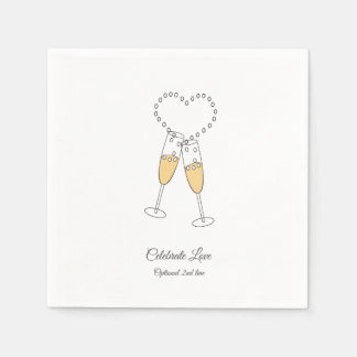 Champagne Toast Celebrate Love Napkins aanpassen Servet