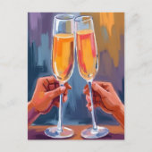 Champagne Toast | Celebratory Watercolor Painting Briefkaart (Voorkant)