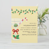 Champagne Toast Christmas Holiday Cocktail Party Kaart (Staand voorkant)