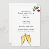 Champagne Toast Custom Invites Kaart (Voorkant / Achterkant)