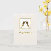 Champagne Toast Custom Wedding Wenskaart Kaart (Gele Bloem)