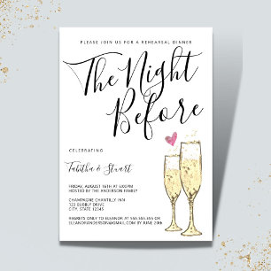 Champagne Toast de nacht voor het repetitief eten Kaart