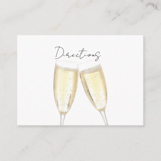 Champagne Toast Directions Informatiekaartje (Voorkant)