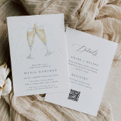 Champagne Toast Double-Sided Bridal Shower Kaart
