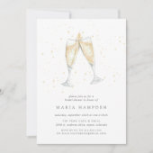 Champagne Toast Dubbelzijdige Bruidsuitnodiging Kaart (Voorkant)