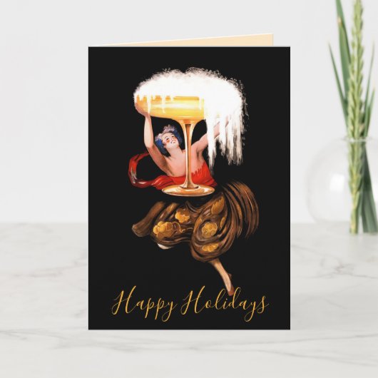 Champagne Toast Feestdagen Kaart (Voorkant)