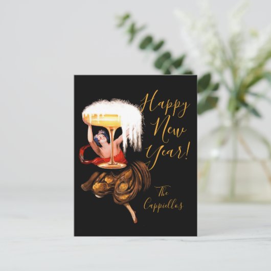 Champagne Toast Feestdagenkaart (Staand voorkant)