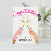 Champagne Toast Felicitatie Wenskaart  Kaart (Staand voorkant)