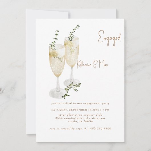 Champagne Toast Foliage Engagement Kaart (Voorkant)