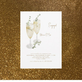 Champagne Toast Foliage Engagement Kaart