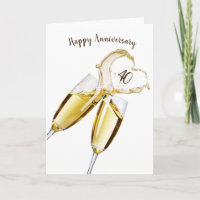 Champagne Toast for 40th Jubileum Card