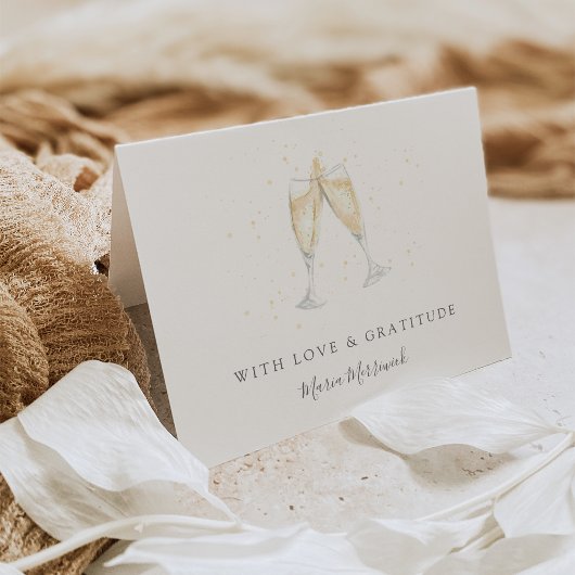 Champagne Toast gepersonaliseerd Bedankkaart
