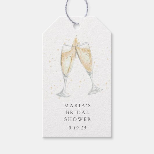 Champagne Toast Gepersonaliseerd Vrijgezellenfeest Cadeaulabel (Voorkant)