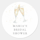 Champagne Toast gepersonaliseerd Vrijgezellenfeest Ronde Sticker (Voorkant)