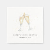 Champagne Toast gepersonaliseerd Vrijgezellenfeest Servet (Voorkant)