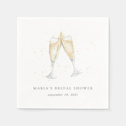 Champagne Toast gepersonaliseerd Vrijgezellenfeest Servet (Voorkant)