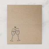 Champagne Toast Gevouwen Tent Style Place Card Plaatskaartje (Buitenkant ongevouwen)