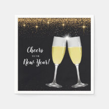 Champagne Toast Glitter Oud en Nieuw Feest