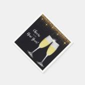 Champagne Toast Glitter Oud en Nieuw Feest Servet (Hoek)