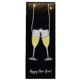 Champagne Toast Glitter Oud en Nieuw Feest Wijn Cadeautas