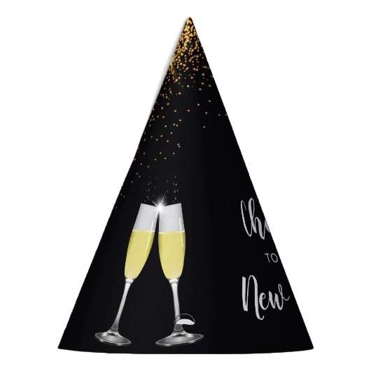 Champagne Toast Glitter Oud en Nieuw Feesthoedjes (Links)