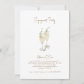 Champagne Toast Gold Text Engagement Kaart (Voorkant)