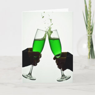 Champagne Toast Groene Spatelskaart Kaart