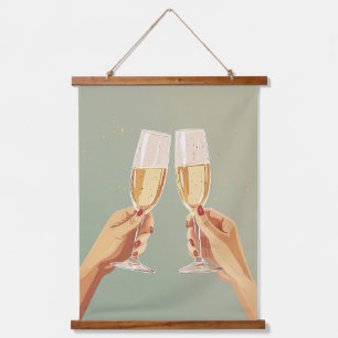 Champagne Toast Hangend Wandkleed