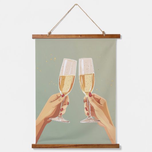 Champagne Toast Hangend Wandkleed (Voorkant)